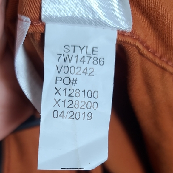 LUCKY BRAND Rust Orange Colored Pants With Blue Stripes Down Side Size 12/31 - Picture 16 of 16